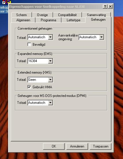 Controleer de invoer voor het EMS geheugen als hier is aangegeven. 5 DOS geheugen en EMM geheugen in Windows XP voor SOFTLOK 12.5 optimaliseren Wijzig in Windows de systeem bestanden config.
