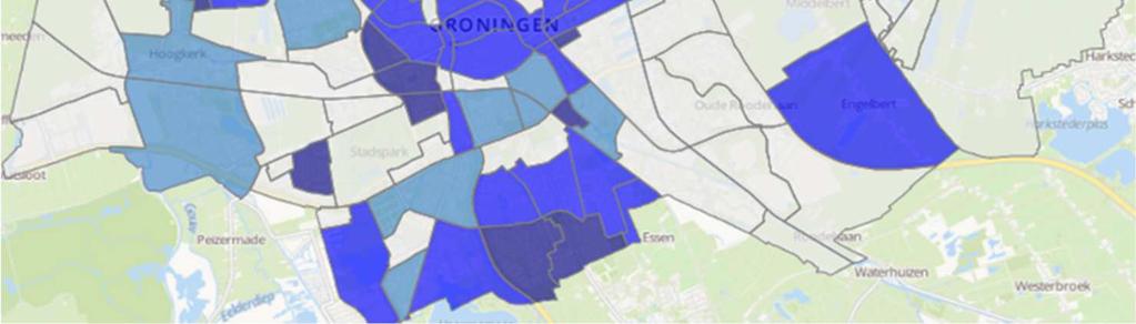 Stadspanel / Rapportcijfers gemiddelde Stadspanel / Verschillen tussen buurten Als we kijken naar de beoordelingen van bewoners vanuit de verschillende buurten dan zien we dat de verschillen klein