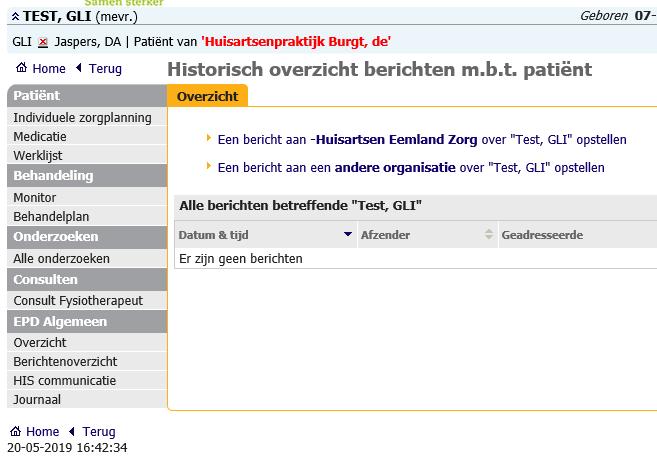 Berichten versturen vanuit een dossier Via Portavita kunnen beveiligd berichten verstuurd worden. Berichten worden verstuurd naar een organisatie, niet naar een persoon.