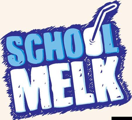 De melk wordt elke week op school bezorgd en in de koelkast gezet.