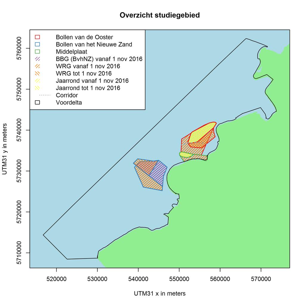 3.2 Toegangsbeperkte gebieden Shapefiles van de gesloten gebieden zijn gedownload van de PDOK website en in R ingelezen.