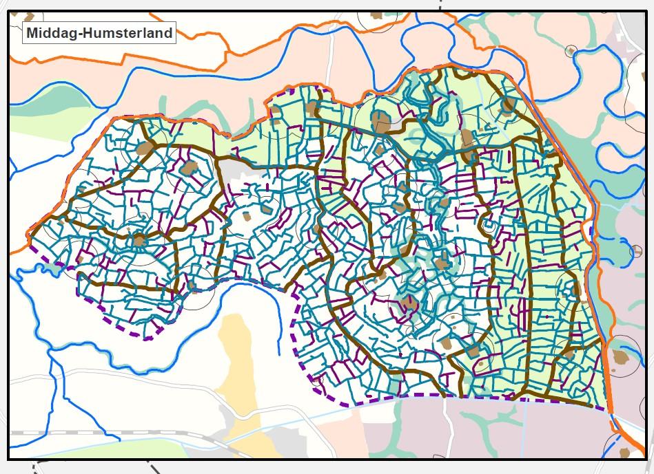 Omgevingsverordening, kaart 7, Nationaal Landschap Middag-Humsterland De gemeenten Winsum en Zuidhorn hebben in hun bestemmingsplannen Buitengebied de op deze kaart 7 aangegeven sloten de bestemming