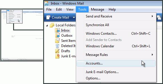 Windows Mail Uw beveiligde e-mailprogramma is Windows Mail.