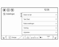 118 Infotainmentsysteem Basisbediening Het display van het infotainmentsysteem heeft een aanraakgevoelig oppervlak voor rechtstreekse interactie met de getoonde menubedieningsorganen.