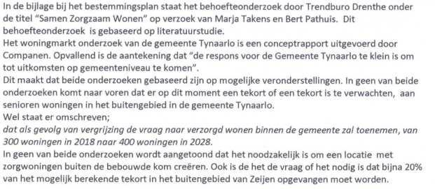 De inhoud van de aanmeldnotitie behandelt wat relevant is in het kader van de milieueffect rapportage. Voor de toetsing t.a.v. milieueffecten is niet relevant of wordt gesproken over wonen of over gemengd wonen met zorg.