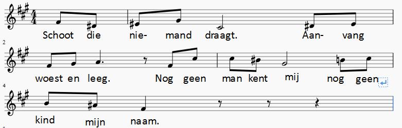 koor: Schoot die niemand draagt. Aanvang woest en leeg. Nog geen man kent mij nog geen kind mijn naam. allen: koor: Naar U klimt mijn ziel. Doe mij staan rechtop.