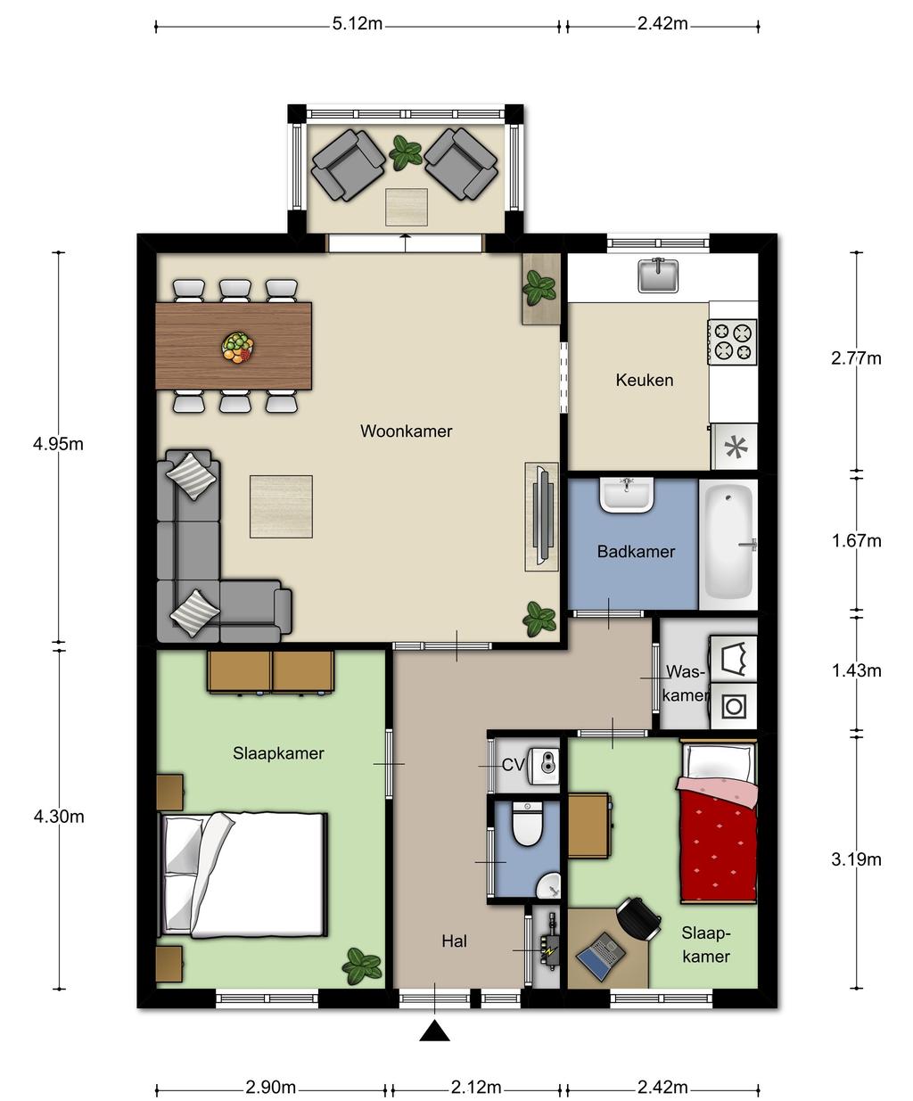 Woning Deze plattegronden zijn ter indicatie en geproduceerd voor