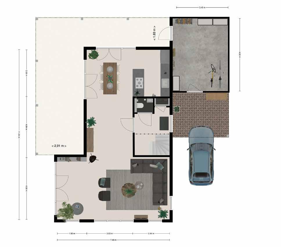 buiten te vertoeven. De bovenverdieping is ruim: de overloop, badkamer én kamers passen bij een woning van dit formaat.