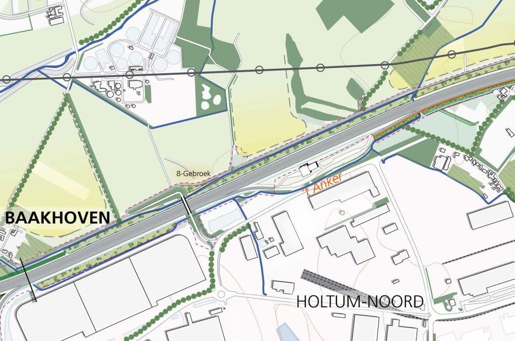 Deelrapport Natuur 17 juli 2017 Figuur 7-24 Landschapsplan omgeving Geleenbeek Omgeving Den Uil De Bronsgroene landschapszone bestaat hier uit akkers, beplantingen en randen van bosjes.