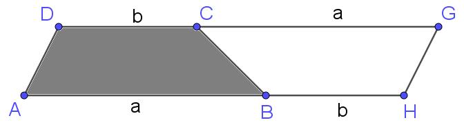 Parallellogram ABCD heeft dezelfde oppervlakte als rechthoek EFCD.