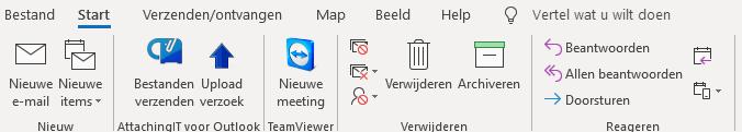 Werkwijze plug-in Als de plug-in is geïnstalleerd, dan is deze te herkennen aan de 2 extra knoppen in Outlook en in nieuwe, door