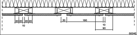 variatie aanbrengen in de voegbreedte De CEDRAL LAP kan ook op horizontale draaglatten gemonteerd worden.