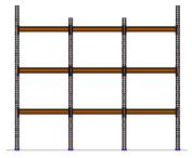 uitgerust met rijafstandsstukken of kruisrails). Als Hn> 10*Bt, rangschik bovenste kruisrails met één op elke drie frames.