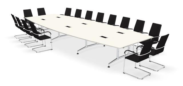 Productgegevens 8400 Ona desk tafelopstellingen Naast de getoonde tafelvarianten biedt Kusch+Co de tafelserie 8400 Ona desk in een veelvoud van standaard tafelopstellingen aan voor t/m 24 personen.