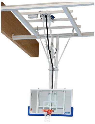 Plafondbasketbalstelling Dual Tube Ceiling suspended basketball backstop Dual