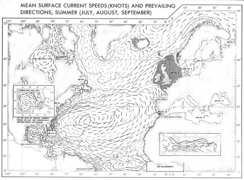 Stromingsdiagrammen Hieronder zie je een kaart van het Noordelijk deel van de Atlantische Oceaan met pijltjes die de stromingen aanduiden.