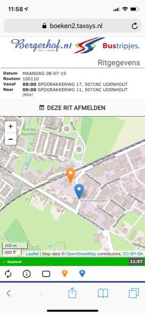Er bestaan verschillende ritstatussen van de routes, namelijk: De rit is gepland en wordt nog niet uitgevoerd De rit is gepland en de Taxi is naar u onderweg.