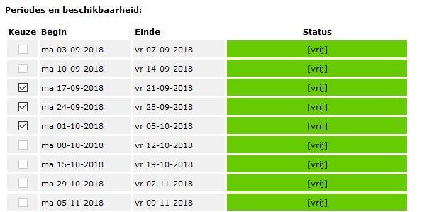 Nu heeft u 3 weken aangegeven en u ziet er zijn geen