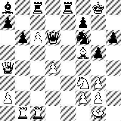 20 Ta8-c8 21.b5xc6 Pd7-f6 22.Dc2-a4 Lb7-a8 23.Le4-f5 en tot remise besloten Na 23.