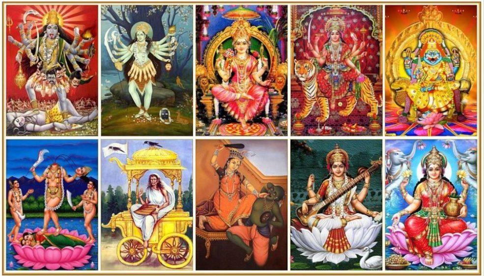 Ten eerste zijn dat de tien Mahavidyas. De tien wijsheidsgodinnen.