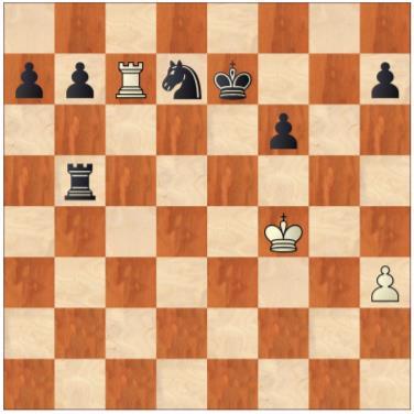 Td1-d5 Pc4-e5+ 36. Kf3-f4 Ta2xg2 37. Kf4-f5 Ke8-e7 38. Td5-c5 Pe5-d7 39. Tc5-c7 Tg2-g5+ 40.