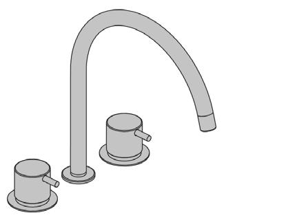 mousseur, sprong 140 mm. Incl. aansluitset (fl exibele slangen). Aansluiting ½". Kraangat, kranen: 30 mm. Kraangat, uitloop: 22 mm. 839,00 955,00 1.