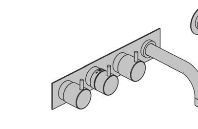 408,00 5401 Inbouwthermostaatkraan met 2-weg omstel, naar 2x vrije uitgang, te combineren met bv een badoverloopinlaatcombinatie.