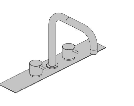 Badmengkranen voor randmontage, vaste combinaties BK5 Monoknop badmengkraan met dubbeldraaibare uitloop 090D, voorsprong 200 mm, met instelbaar inbouwframe en lekwaterreservoir. 2.246,00 2.392,00 2.