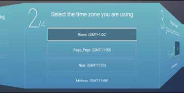 OSD (On Screen Display) tekst basis aanpassingen Time zone Druk op om naar de volgende keuze Time zone te gaan.