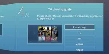OSD (On Screen Display) basis aanpassingen TV viewing guide Druk op om naar de volgende keuze TV viewing guide te gaan. Druk op de knoppen om de gewenste manier van tv kijken te selecteren.