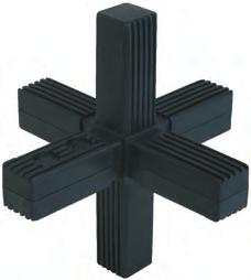 K0622 tekkerverbinding vierkante buis ster 1 1 Grondstof, uitvoering: Polyamide P, zwart.