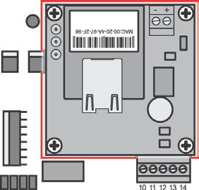 Gebruik van de accessoires 3. Steek de netwerkprintplaat in op de printplaat van de besturing van de motorcilinder. Steek de netwerkprintplaat in op de plaats boven de processor. 4.