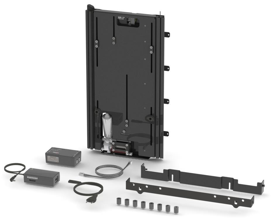 Wat wordt standaard geleverd: 1 Lift Jack vta 562/800 2 Besturingskast 3 Verbindingskabel 4 Voeding 5 Voedingskabel 6 TV beugel 7