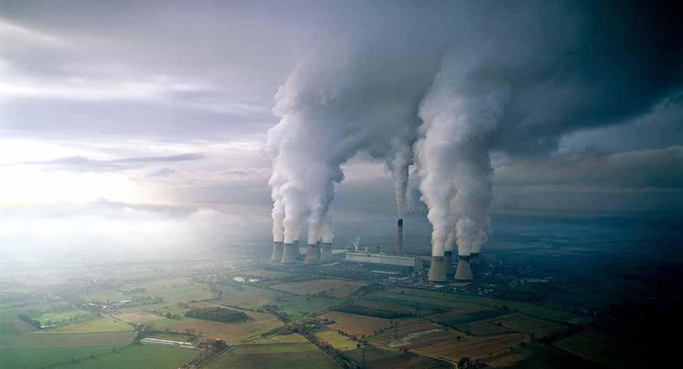 Luchtverontreiniging ten gevolge van een met kolen