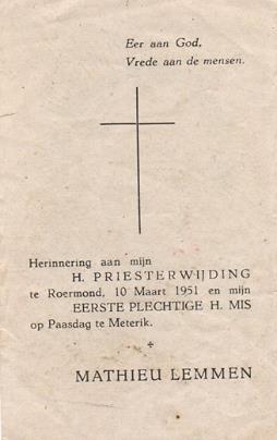 In 1951 waren de zusters 25 jaar in Meterik werkzaam in het St. Theresiaklooster. Dit feit werd plechtig gevierd.