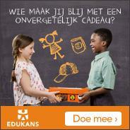 Dit is een actie van Edukans, waarbij kinderen in Nederland een schoenendoos vullen met schoolspullen, toiletartikelen en speelgoed voor kinderen in landen als Ghana en Sri Lanka.