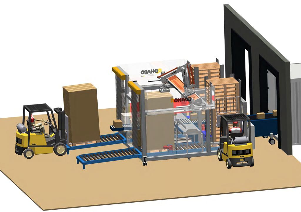 Docky Backer De Docky Backer neemt minimale vloeroppervlakte in beslag. Zowel Euro- als Blokpallets kunnen in alle oriëntatierichtingen beladen worden.