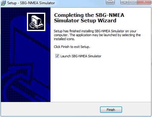 7. Vink Launch SBG-NMEA Simulator aan. 8.