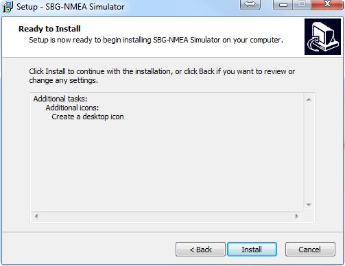Start de NMEA Simulator setup op (installnmeasimulator-1.23). 3. Klik op Next om door te gaan (Figuur 8). Figuur 8: SBG-NMEA setup. 4.