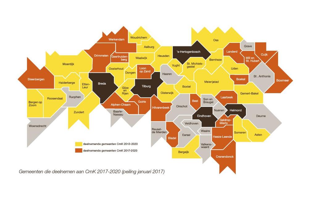 Het jaar 2016 stond wat de uitrol betreft voor een groot deel in het teken van de voorbereidingen op CmK 2017-2020 en het werven van meer deelnemende gemeenten.