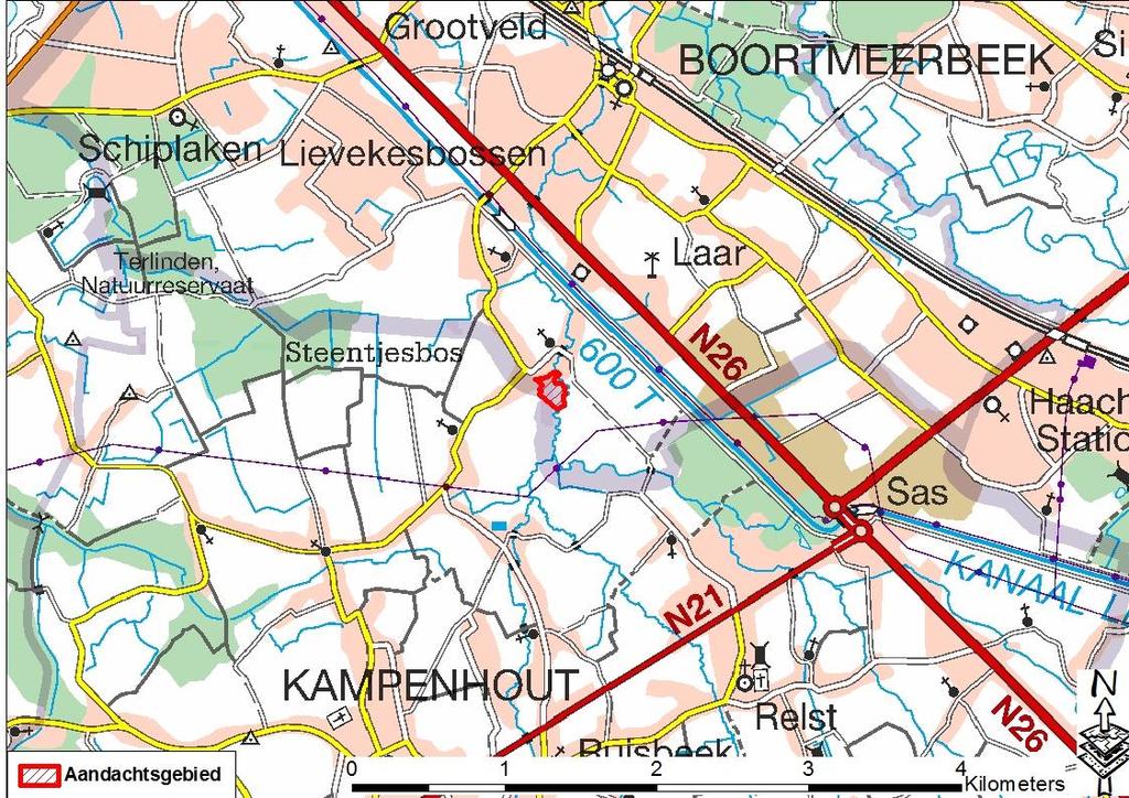 actueel waterbergingsgebied, waterconserveringsgebied Kampenhout Vlaams-Brabant Geografische beschrijving: Het aandachtsgebied is gelegen in het noorden van de