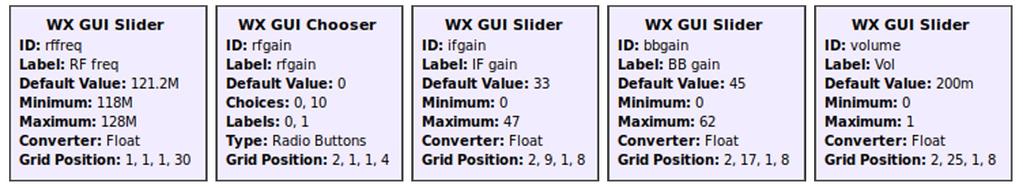 GUI WX-componenten Slider Option buttons [1 - rij] [4