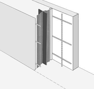 W MATERIAALAFMETINGEN 2500 mm W = van de geperforeerde plaat Getalwaarde W (breedte van de geperforeerde plaat in de wapening) is altijd vereist.