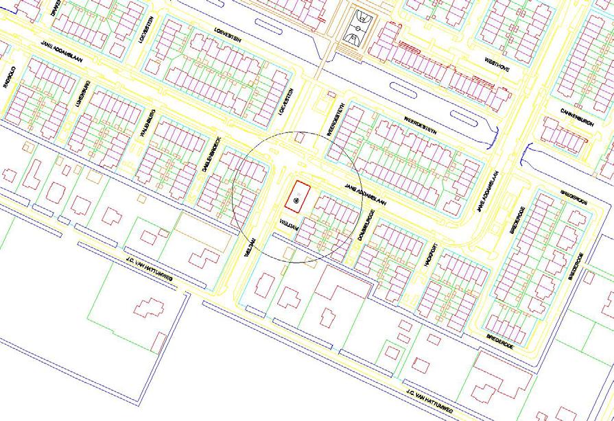 Afbeelding 1 zwarte cirkel Ligging van de nieuwbouwlocatie in de gemeente Amstelveen weergegeven door de In afbeelding 2 is de locatie gegeven van het bouwplan, volgens