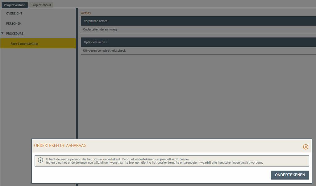 Bij acties kan je het dossier indienen onder verplichte acties indienen van het dossier, je moet dan wel kiezen om het in