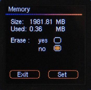 4.2.3 Memory reset/storage 1. Ga naar Logger settings Memory Enter 2.