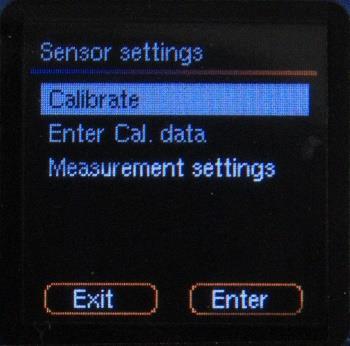 5. Sensor settings 5.1 Settings Er zijn een aantal settings die in dit menu aangepast/ingesteld kunnen worden. 5.1.1 Automatische kalibratie 1.