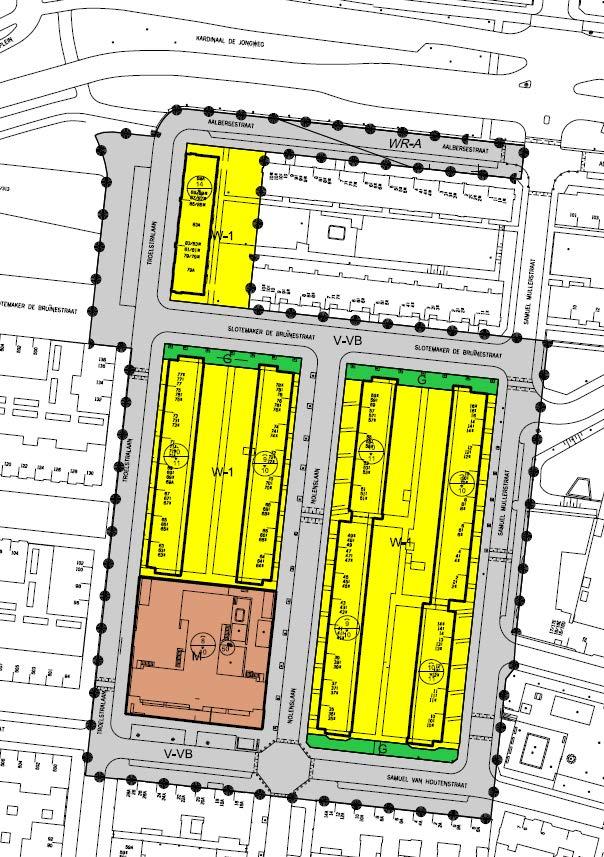 In de begrenzing van het plangebied bevindt zich perceel 8966 (Buurtcentrum De Leeuw) en perceel 6568 (woningen Portaal), deze percelen blijven ongewijzigd.