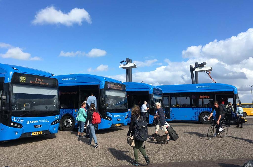 DE REIZIGERS Bussen bij veerhaven