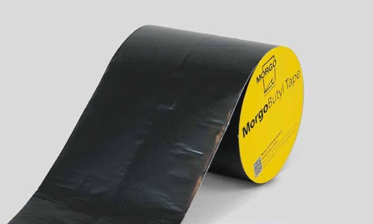 38 MORGOBUTYL TAPE MorgoButyl Tape is een UV-bestendige butyltape, samengesteld uit een plasto-elastische massa met een bijzonder grote kleefkracht.